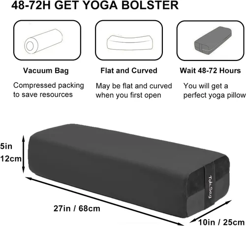 Vista 3 de Rectangular Yoga Bolster Pillow for Restorative Yoga