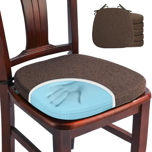Vista 12 de SINOSSO 1 paquete de cojines de espuma viscoelástica para silla de comedor, tela tejida amigable de 16 pulgadas en forma de U, cómoda almohadilla