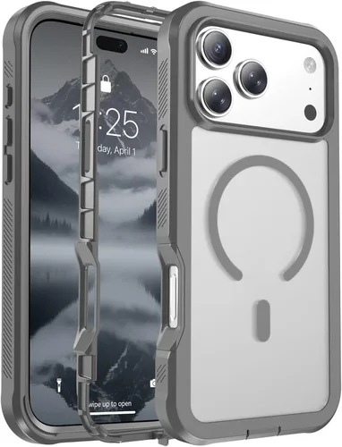 Vista 47 de Funda magnética para iPhone 17, protección resistente, color blanco antiguo