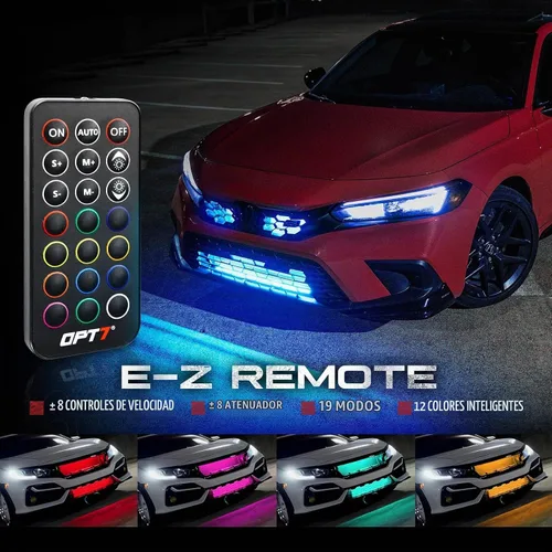 Vista 3 de Kit de iluminación OPT7, modelo Aura, para rejilla de auto
