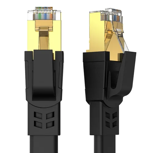 Vista 11 de Cable Ethernet Cat 8 de 1.5 pies, paquete de 2 unidades, cable de Internet de alta velocidad con 40 Gbps 2000 Mhz, cable de red RJ45 de entierro