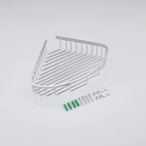 Vista 7 de Estante esquinero para ducha de baño, diseño hueco en las esquinas, organizador de estante de acero inoxidable ultra resistente a prueba de óxido