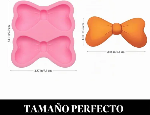 Vista 2 de Molde de lazo de silicona, 2 paquetes de moldes de silicona para pastel de chocolate, decoración de cupcakes, pasta de goma de mascar 2 paquetes
