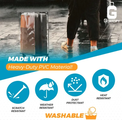 Vista 3 de Guardify Fundas de equipaje para maleta aprobadas por la Tsa, protector de equipaje transparente, funda de maleta Funda de equipaje de viaje