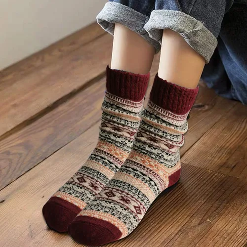 Vista 6 de MORECOO Calcetines de invierno para mujer, caja de regalo, tamaño libre, lana gruesa, suave, cálidos, calcetines casuales para mujer, calcetines