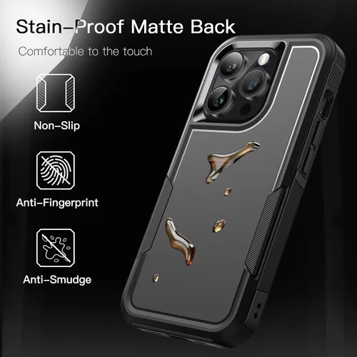 Vista 6 de JETech Funda para iPhone 15 Pro Max de 6.7 pulgadas, resistente protección resistente de doble capa, a prueba de golpes, funda protectora resistente
