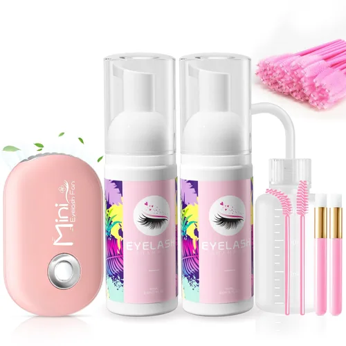 Vista 16 de Buqikma Kit de champú de pestañas para extensiones de 2.02 fl oz/60 ml
