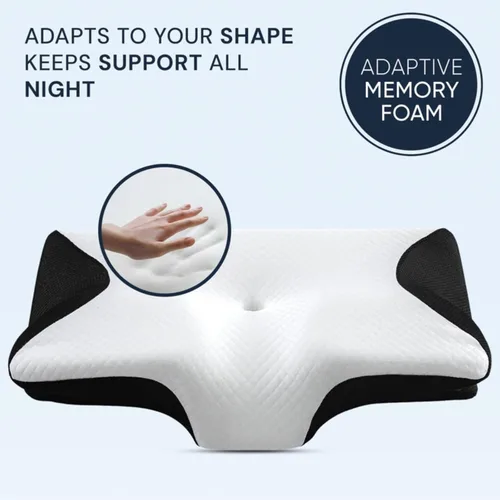 Vista 6 de Almohada cervical para dolor de cuello, almohada ortopédica para dolor de cuello y hombros, almohadas cervicales y cervicales para dormir de espalda