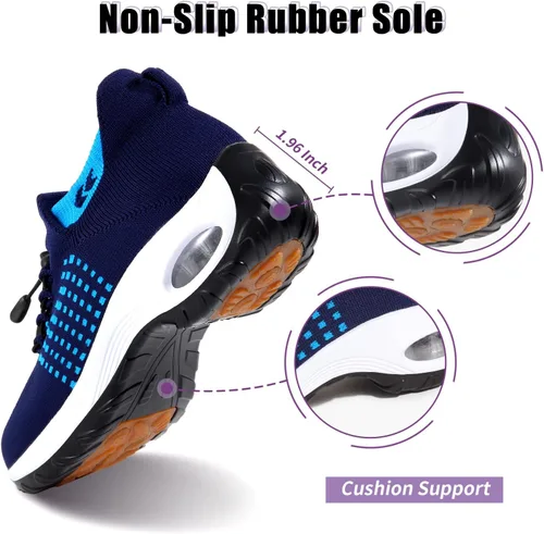 Vista 3 de STUNAHOME Zapatillas Ortopédicas Transpirables para Mujer Zapatos para Caminar Sin Cordones Zapatillas de Entrenamiento Cómodas Casuales para Mujer