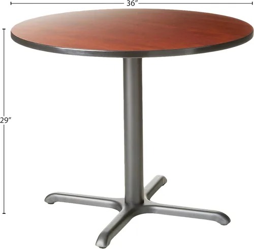 Vista 3 de Regency Cain - Mesa de descanso redonda con base en X de 36 pulgadas, color cereza