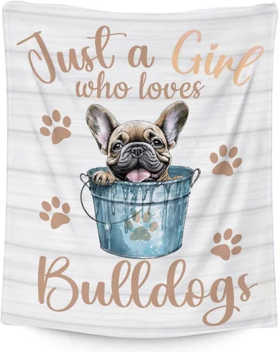 Vista 8 de Manta personalizada de bulldog francés con texto y nombre, 30 x 40 pulgadas, manta de franela suave, cálida, ligera y acogedora, regalo para amantes