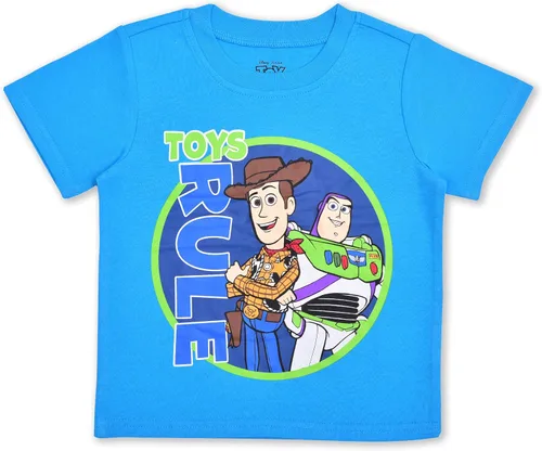 Vista 2 de Disney Toy Story Boys T-Shirt, Zip Up Hoodie and Jogger Pants Set for Toddler and Little Kids GreenBlue