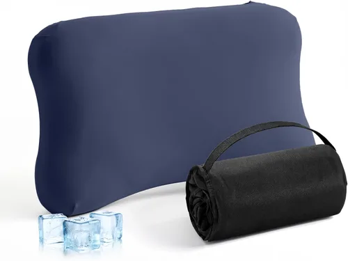 Vista 13 de ZZ-WELL Almohada refrescante para dormir de lado, almohada cervical patentada para dormir, almohada ergonómica curvada de espuma viscoelástica