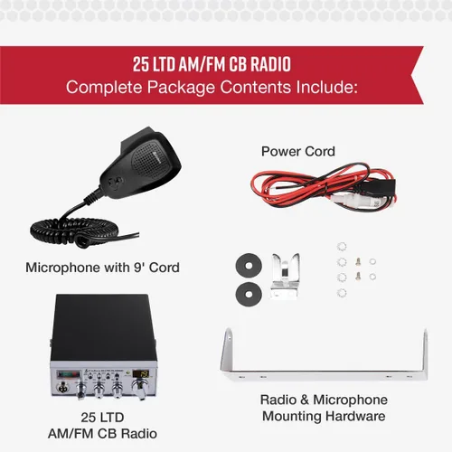 Vista 6 de Cobra 25 LTD Radio CB Profesional AM/FM – Compacta, Fácil de Operar, con Acceso de Modo Dual, Salida de 4 Vatios, 40 Canales Completos, Control