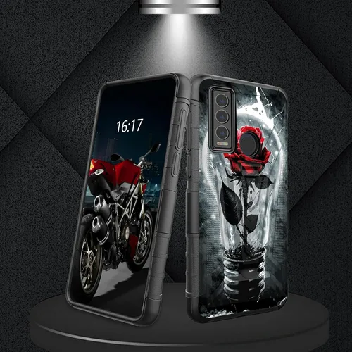 Vista 193 de Funda para AT&T Maestro Max 2021/Cricket Ovation 2 con protector de pantalla de vidrio templado, funda resistente con función atril integrada
