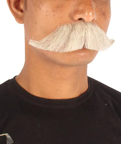Vista 3 de Watson - Bigote de pelo humano falso para hombre adulto