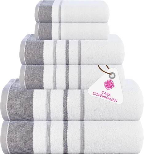 Vista 40 de CASA COPENHAGEN Juego de 6 toallas Ecstatic - Amarillo Mantequilla, 600 GSM 2 toallas de baño 2 toallas de mano 2 toallitas, diseñadas en Dinamarca