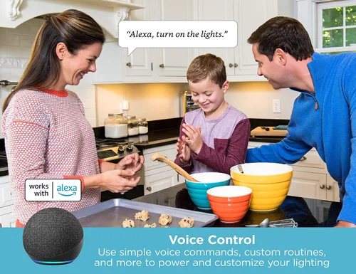 Vista 3 de BLACK+DECKER Funciona con Alexa Kit de iluminación inteligente debajo del gabinete, LED ajustables, (3) barras de 9 pulgadas, color blanco