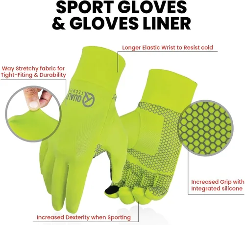 Vista 3 de Guantes de invierno cálidos antideslizantes para pantalla táctil y guantes térmicos de ciclismo para clima frío para hombres y mujeres, ideales