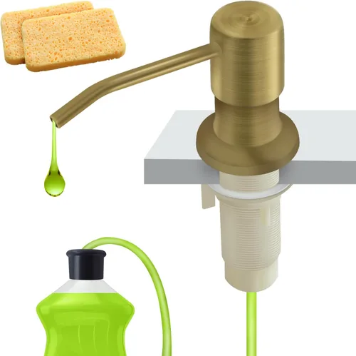 Vista 9 de Dispensador de jabón para fregadero de cocina, dispensador de jabón para fregadero Kichen integrado, kit de tubo de extensión de 47 pulgadas, bomba