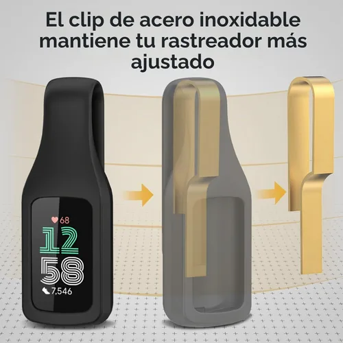 Vista 2 de Accesorio de soporte de clip para pulsera de repuesto Fitbit Charge 6 Negro