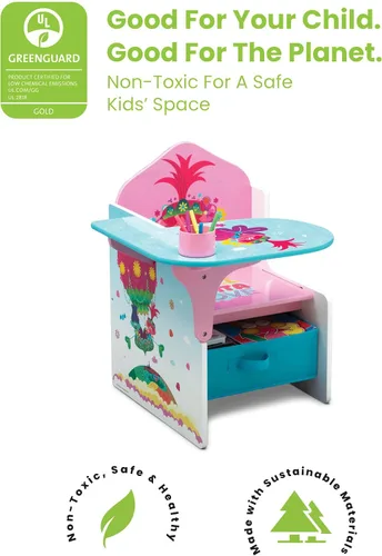 Vista 5 de Delta Children Escritorio con silla con contenedor de almacenamiento + diseño y almacenamiento de 6 contenedores organizador de almacenamiento