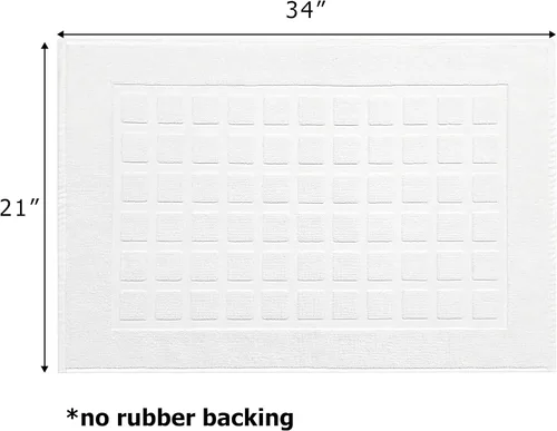 Vista 3 de COTTON CRAFT Tapete para bañera – Azulejo esculpido, 100% algodón, ultra absorbente, de baja pelusa, 1000 GSM, tapete de baño de lujo – Alfombra