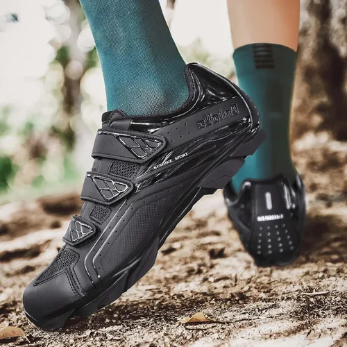 Vista 8 de Zapatos de ciclismo unisex compatibles con Pelaton para interiores, zapatos de bicicleta de carretera, zapatos de bicicleta de montaña para hombres