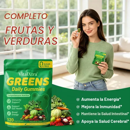 Vista 3 de Gomitas de verduras para adultos sin azúcar, gomitas de verduras diarias