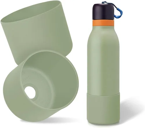 Vista 22 de 2 botas de silicona superiores para Owala FreeSip Twist de 24 onzas, funda inferior resistente a los arañazos, accesorios de botella de Owala