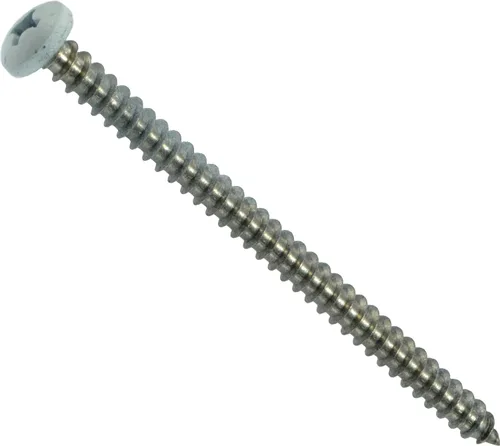 Vista 8 de Hard-to-Find Fastener Tornillos de chapa blanca Phillips Pan de 8 pulgadas x 1 pulgada