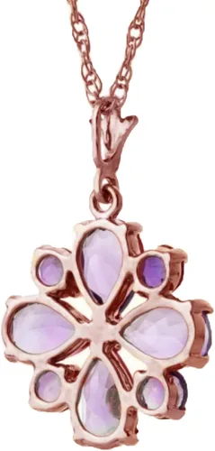 Vista 2 de Galaxy Gold GG 14k Yellow White Rose Gold Necklace with Natural Amethysts