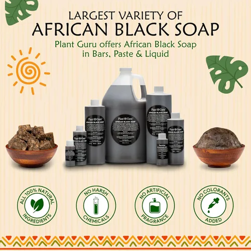 Vista 7 de Pasta de jabón negro africano de 8 onzas. 100% crudo, puro y natural de Ghana. Tratamiento para el acné, ayuda contra el eccema y la psoriasis, piel