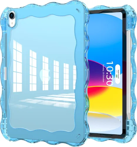 Vista 12 de Funda para iPad de 9ª/8ª/7ª Generación de 10.2", Cuerpo Completo Resistente de Servicio Pesado a Prueba de Golpes Anti Rayones Cubierta (Negro Azul)