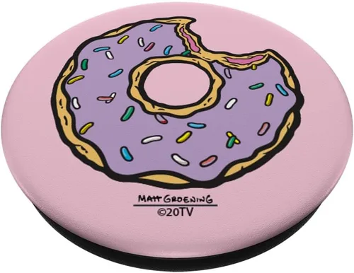 Vista 2 de The Simpsons PopSockets PopSockets intercambiables de rosquilla rociada