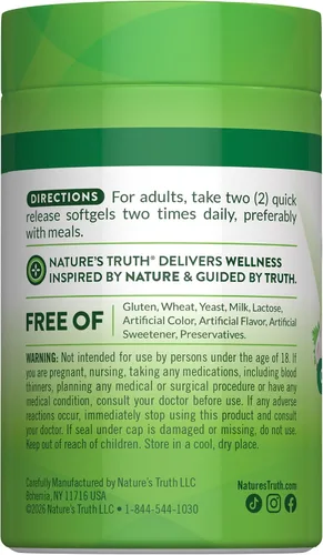 Vista 7 de Ajo inodoro 2400 mg 120 cápsulas de gel blando Pastillas de extracto de alta resistencia Sin OMG, suplemento sin gluten por Nature's Truth