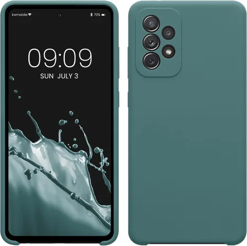 Vista 248 de kwmobile Funda Compatible con Samsung Galaxy A14 5G - Funda de teléfono de TPU y silicona con acabado suave - Verde Lima