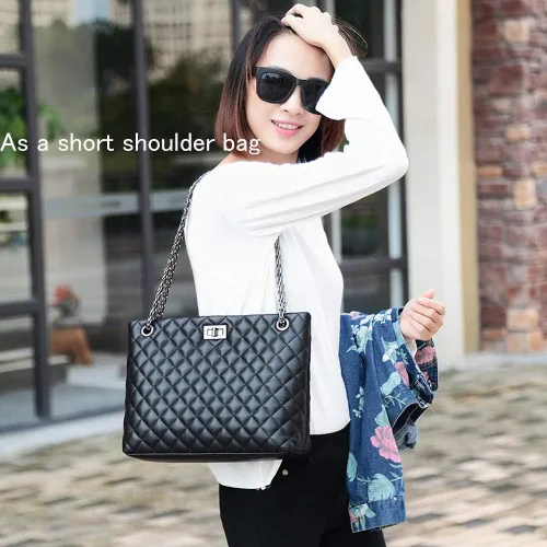 Vista 5 de Bolso de hombro para mujer bolso bolso cuero moda actualización con correa de cadena