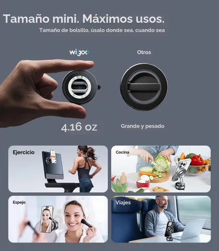 Vista 9 de Wigoo Vacuum Magnetic Phone Holder for Car for Magsafe, Gray Gris