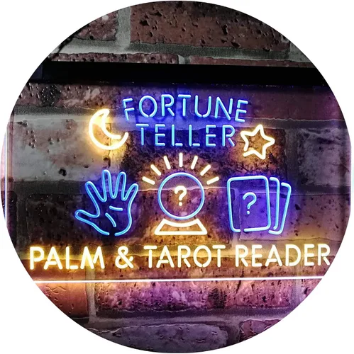 Vista 15 de Fortune Teller Palm Tarot Reader - Letrero de neón LED de doble color, azul y rojo, 24 x 16 pulgadas st6s64-i3118-br