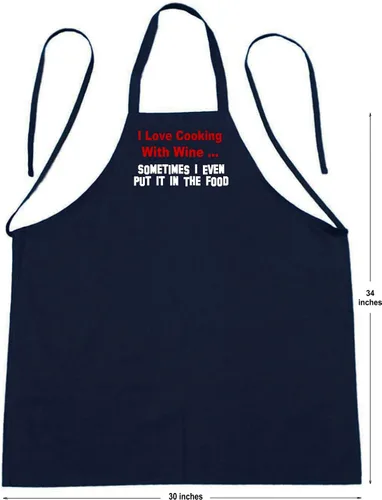 Vista 3 de I Love Cooking With Wine Funny Black Chef Delantales
