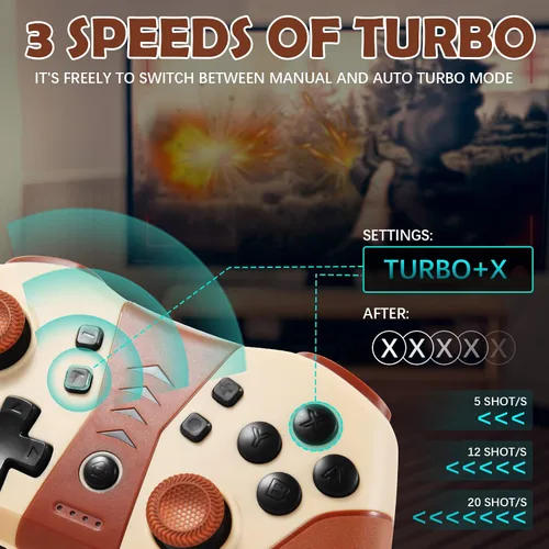 Vista 4 de Puning Control Switch Pro controlador inalámbrico compatible con Nintendo SwitchSwitch LiteSwitch OLED compatible