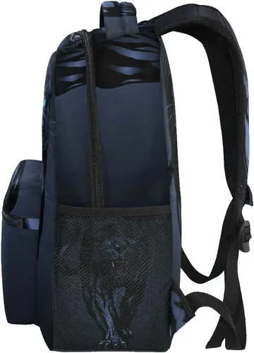 Vista 4 de Roaring Panther Mochila escolar Mochila de viaje para niños estudiantes, Patrón 1, Mochilas Daypack