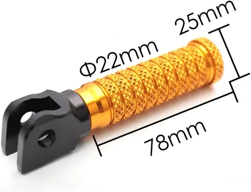 Vista 3 de MC MOTOPARTS Estriberas delanteras POLE Gold CNC compatibles con YZF R3 2015-2017