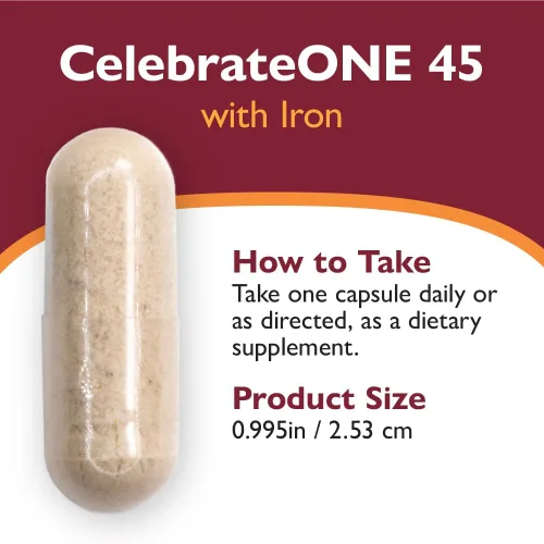 Vista 6 de Celebrate Vitamins CelebrateONE 45, 45 mg de hierro, multivitamínico bariátrico una vez al día, vitaminas y minerales esenciales, bypass gástrico
