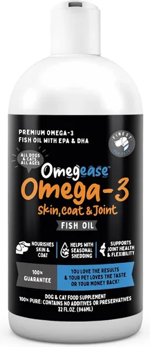 Vista 10 de Aceite de pescado 100% puro para perros y gatos (1,545 mg de Omega 3 por cucharadita) 8 oz. Cargado con EPA y DHA para articulaciones, piel