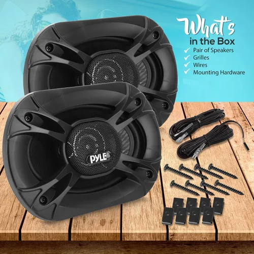 Vista 7 de Pyle Altavoces estéreo universales de 3 vías para automóvil, 400 W, 6 x 8 pulgadas, triaxial de alto volumen, audio profesional, altavoz universal