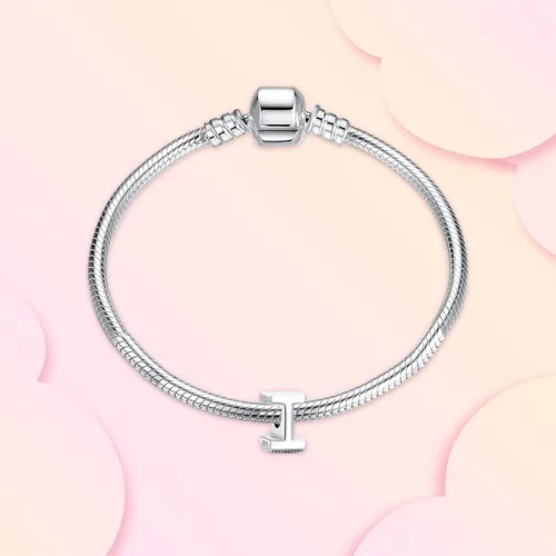 Vista 2 de Annmors Charms A-Z Alphabet Charm 925 Sterling Silver Heart Alphabet Dangle Beads for Bracelets Necklaces