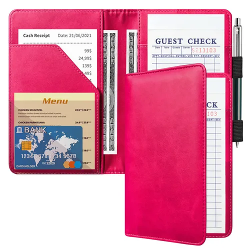 Vista 27 de ACdream - Libretas de servicio para camarera, libreta de anotación de comensales, lindo organizador de piel y cartera, para presentar la cuenta