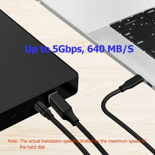 Vista 4 de Cable USB 3.0 B de 3.3 pies, cable USB C a USB-B 3.0, cable USBC a USB 3.1 tipo B, cable de impresora de alta velocidad de 5 Gbps para computadora